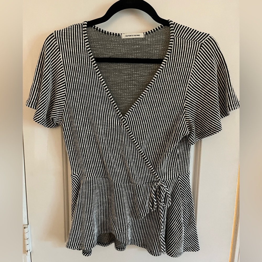 Striped peplum top